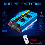 4000W Pure Sine Wave Power Inverter 12V/24V DC to 110V/220V AC Converter for Car and Solar Systems