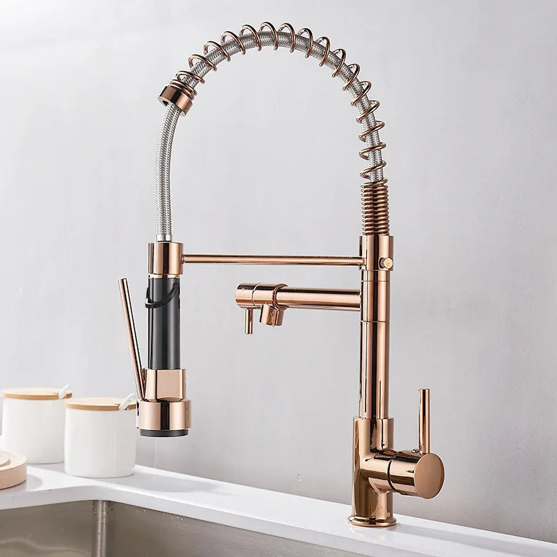 DualFlow Kitchen Faucet - Luxurious Double Bronze Kitchen Faucet