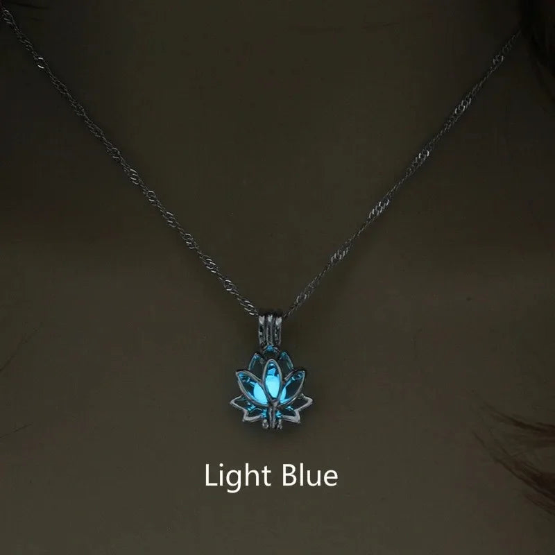 Mystic Moon Glow Lotus Necklace