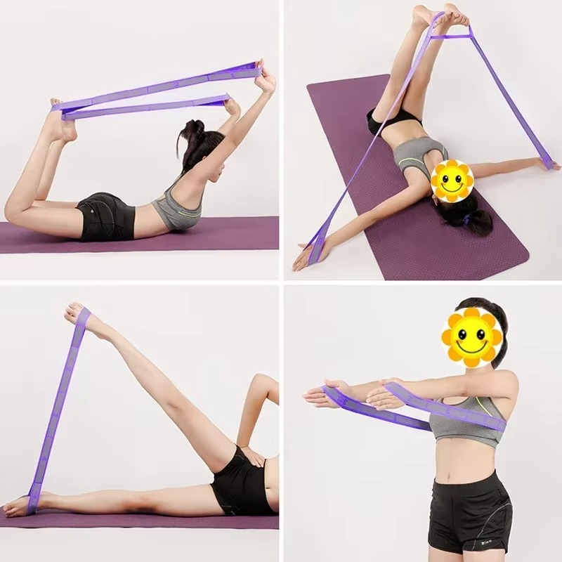 Yoga Stretch Strap with Loops for Pilates and Dance