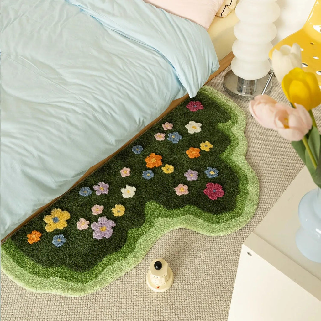 Moss and Floral Garden Rug