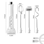 3 In 1 Electric Milk Frother Rechargeable Milk Foam Maker Handheld Frother High Speed Milk Frother Drink Mixer Coffee