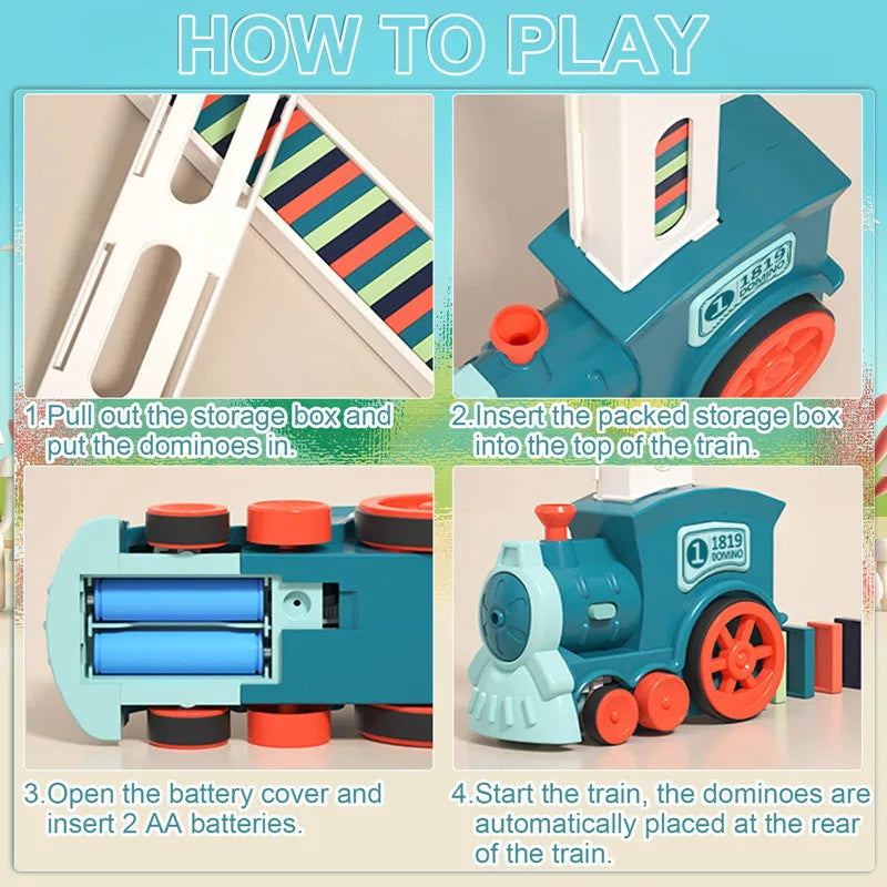 Kids Automatic Laying Domino Train