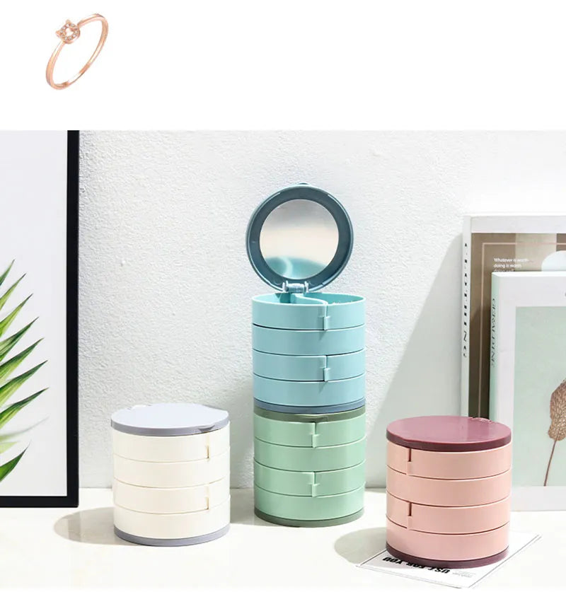 Multi-Layer Rotating Jewelry Organizer Storage