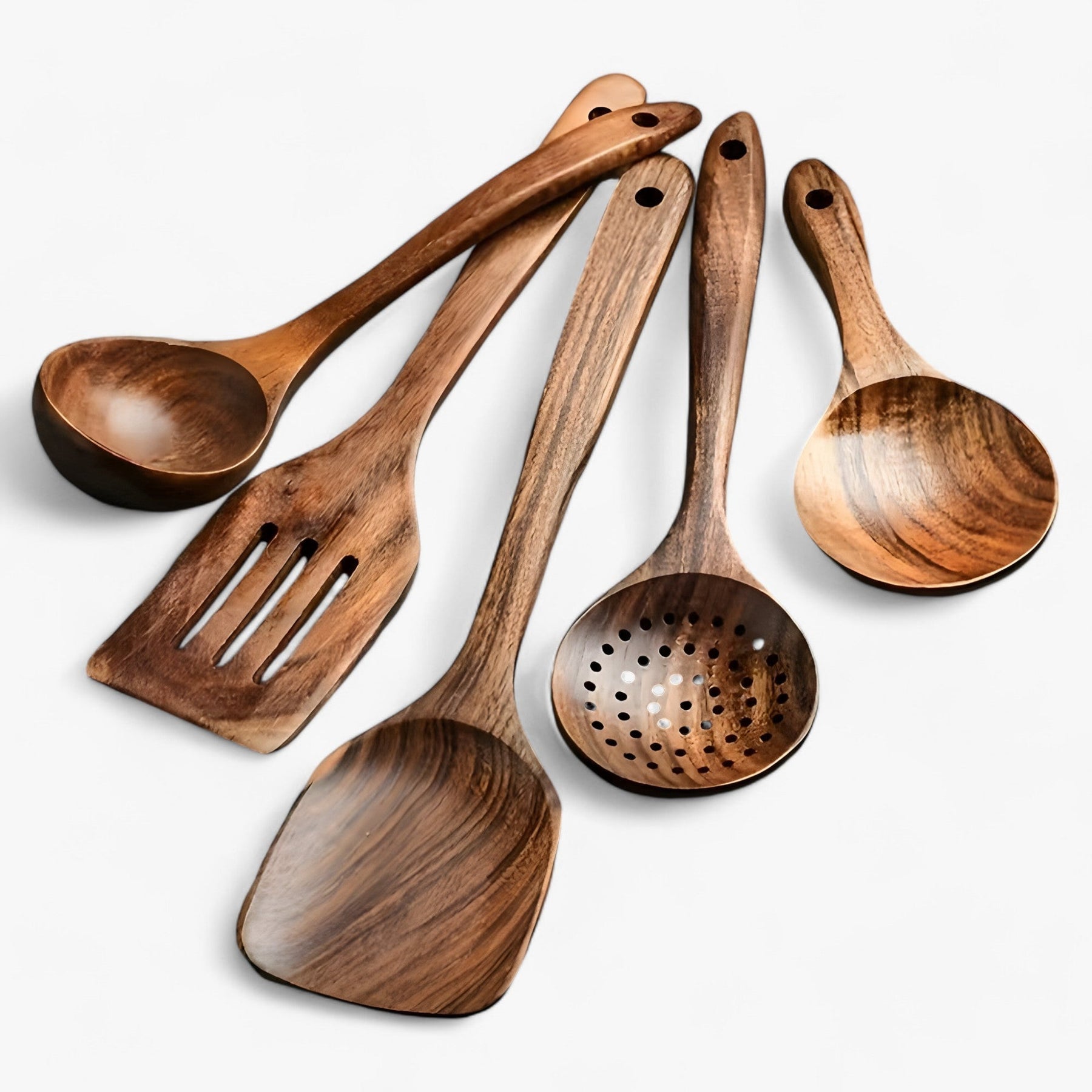 EcoWood Wooden Utensils Set with 11 Pieces