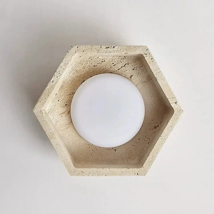 Wabi Sabi Travertine LED Ceiling Lamp
