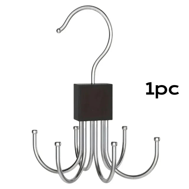 ClutterFree Hook Organizer | Rotatable & Space-Saving | 6-Hook Design