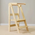 Modern Design Foldable Step Stool Kids Wooden Kitchen Tower - Safe and Versatile Helper for Kids