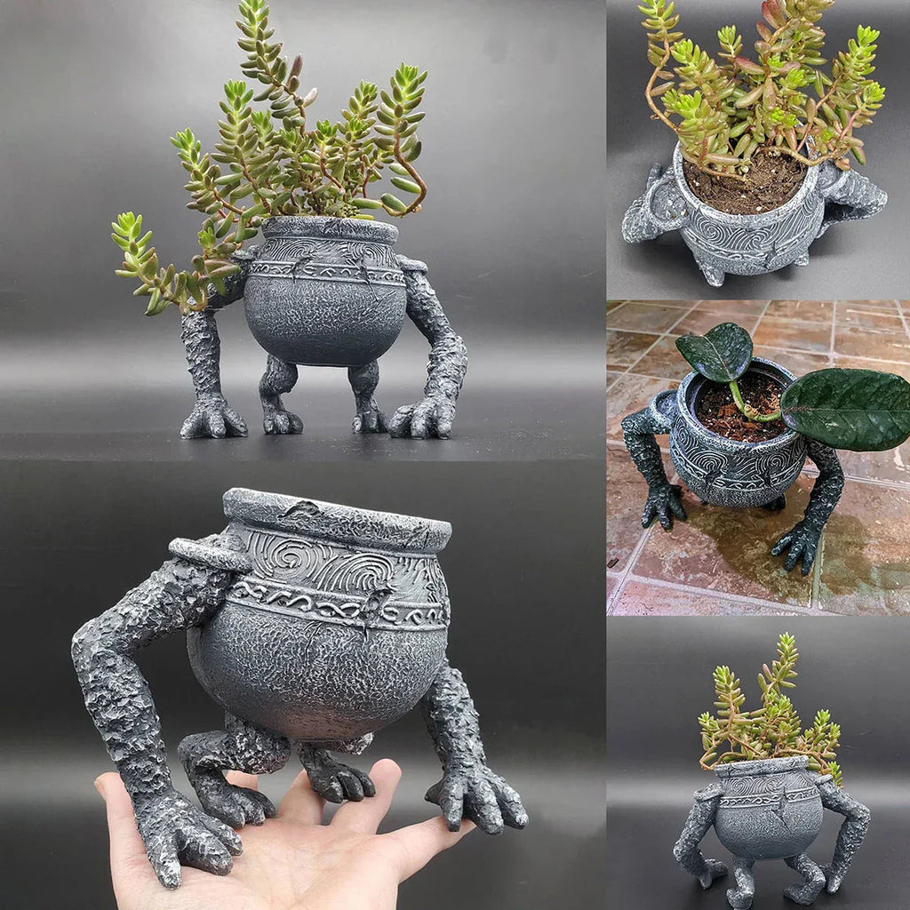 TerraNook Plant Pot | Retro Design | Weatherproof & UV-resistant | Resin