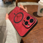 Deer Leather iPhone Case MagSafe Wireless Charging