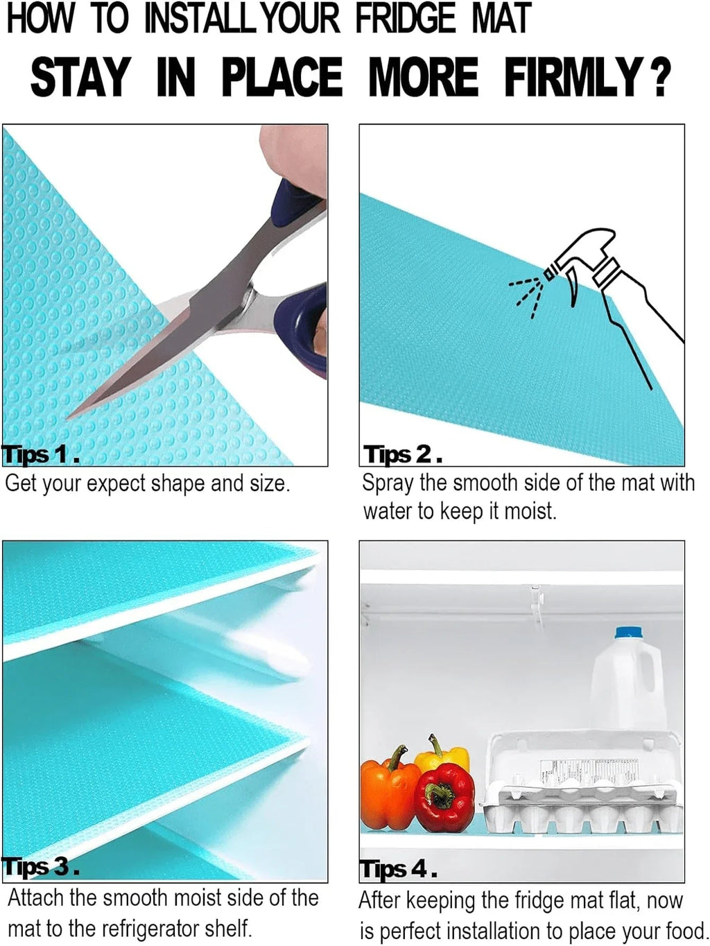 Refrigerator mats FreshLiner | 29×45 cm | EVA cutting mats | BPA-free | For refrigerator, drawer & shelf