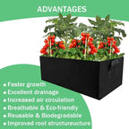 Florabrix Plant Bag | Rectangular Planting Bag Made of Non-Woven Fabric | With Handles & Drainage | For Vegetables, Flowers & Herbs