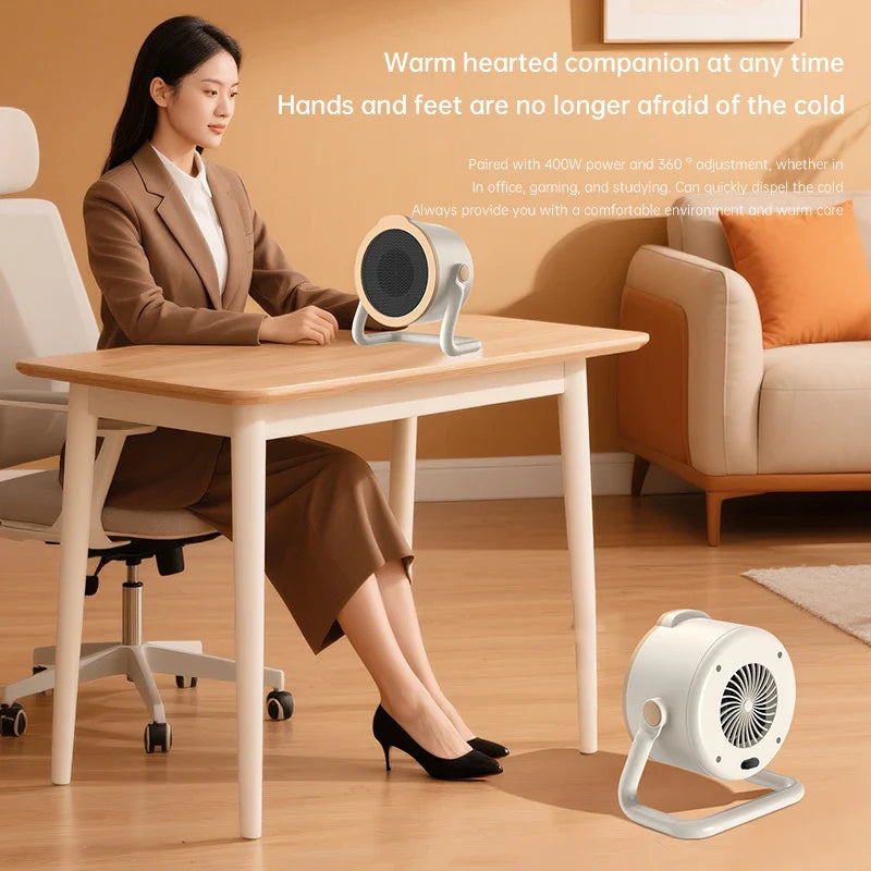 1000W Portable Ceramic Electric Heater Table Model with Tip-Over Protection
