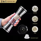2-in-1 Spice Mill SPICURA DuoMill | Stainless Steel Double Mill for Salt & Pepper | Manual & Stylish