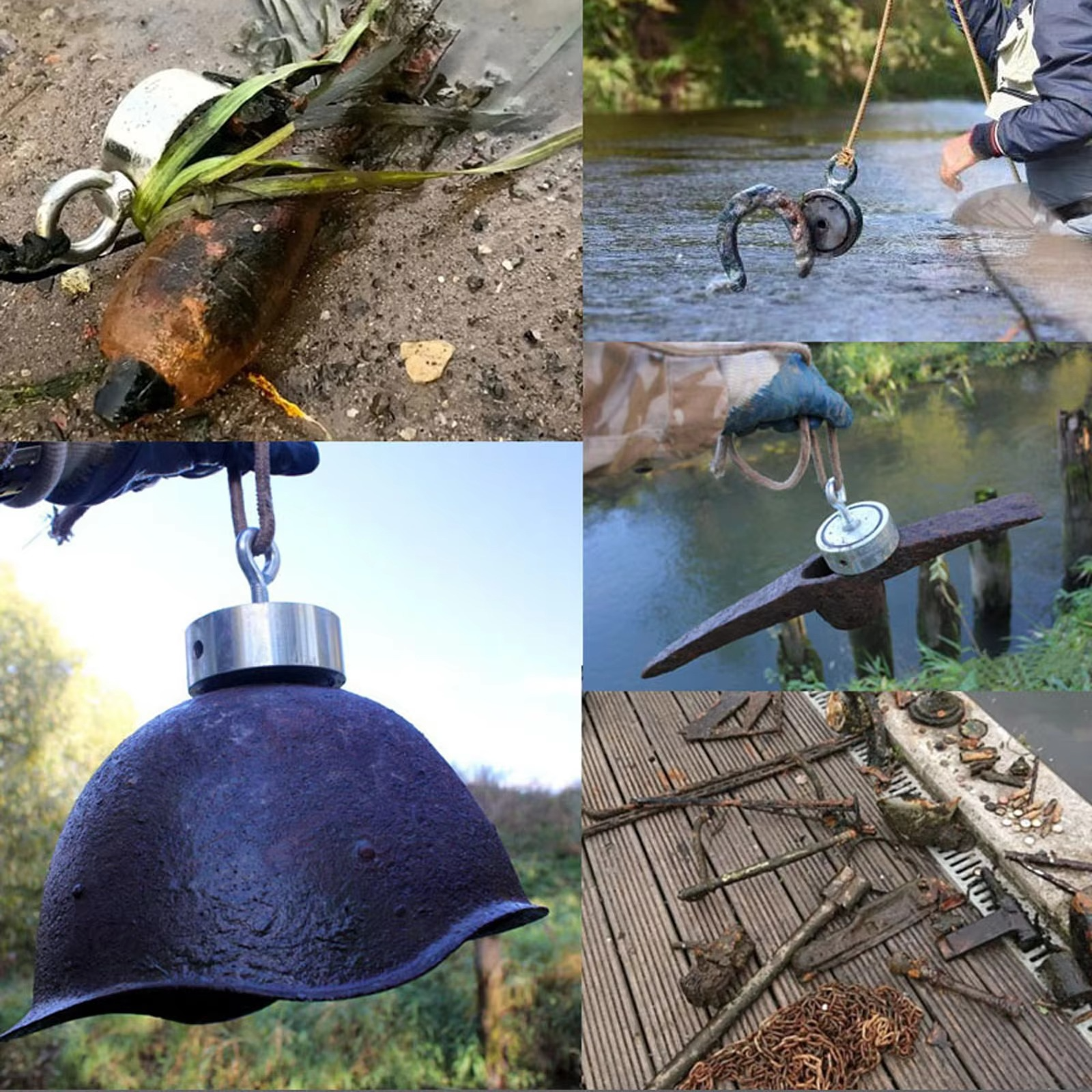 Dual Strength Fishing Magnet Kit - N52 Neodymium 80/120KG Force with 10m Rope