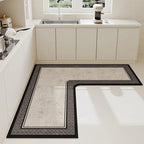 L-Shaped Diatomaceous Earth Floor Mat with Non-Slip Base