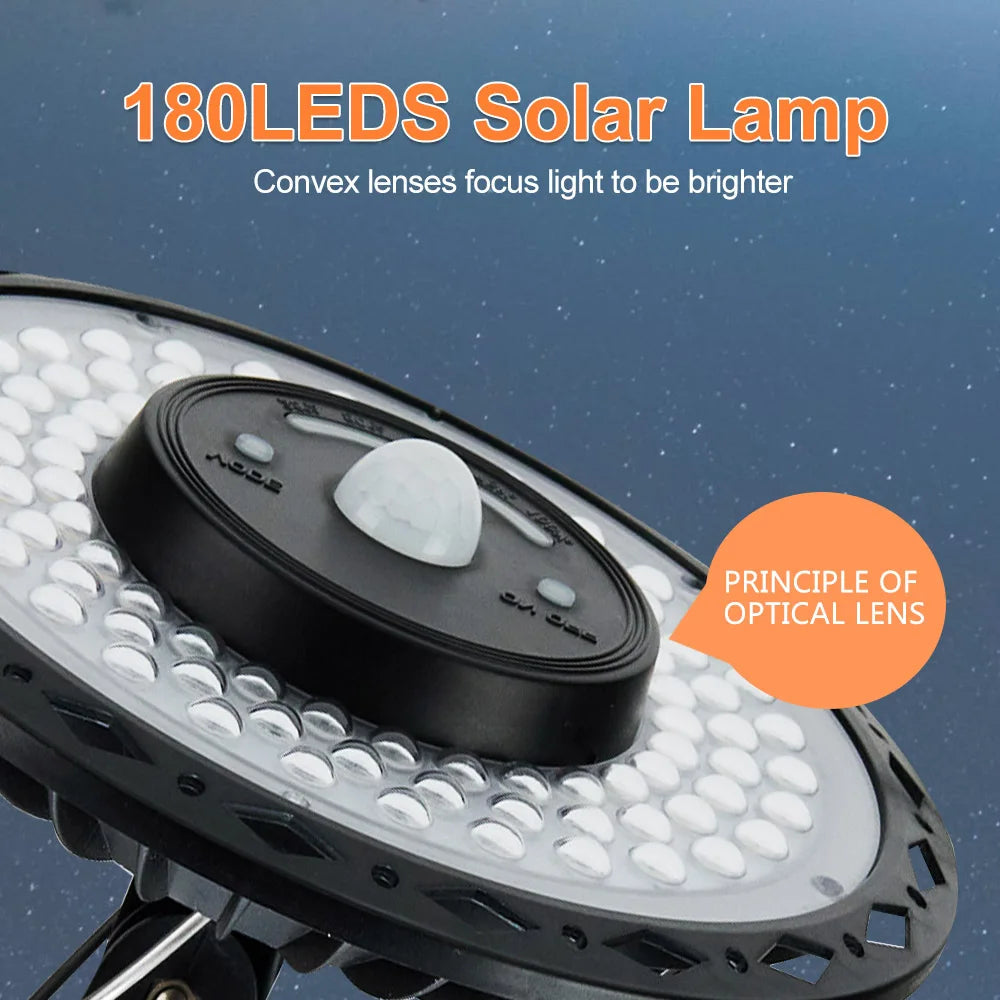 SolarHalo | 228 LED Solar Ceiling Lamp | 360° Light Angle | With Remote Control & Motion Sensor | 4400mAh Battery