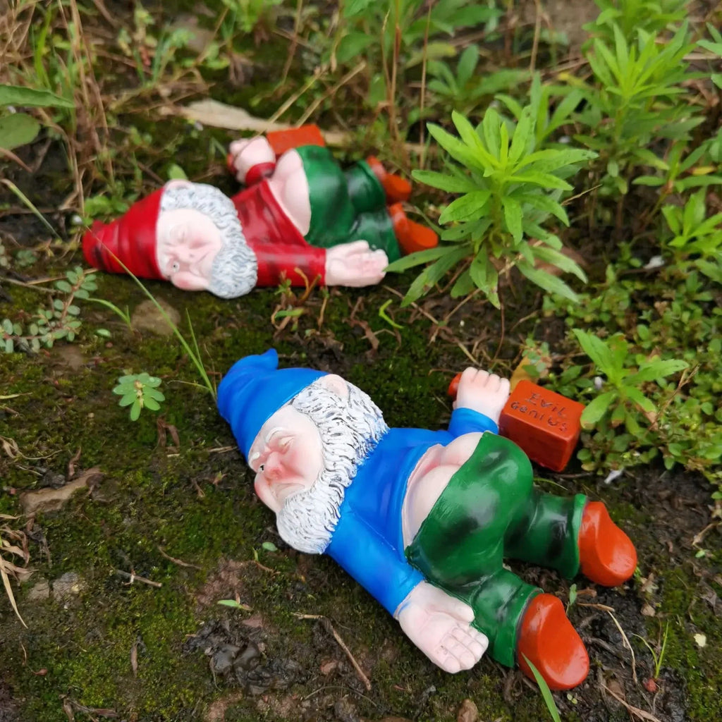 Hilarious Drunken Garden Gnome made of Weatherproof Resin for Indoor and Outdoor