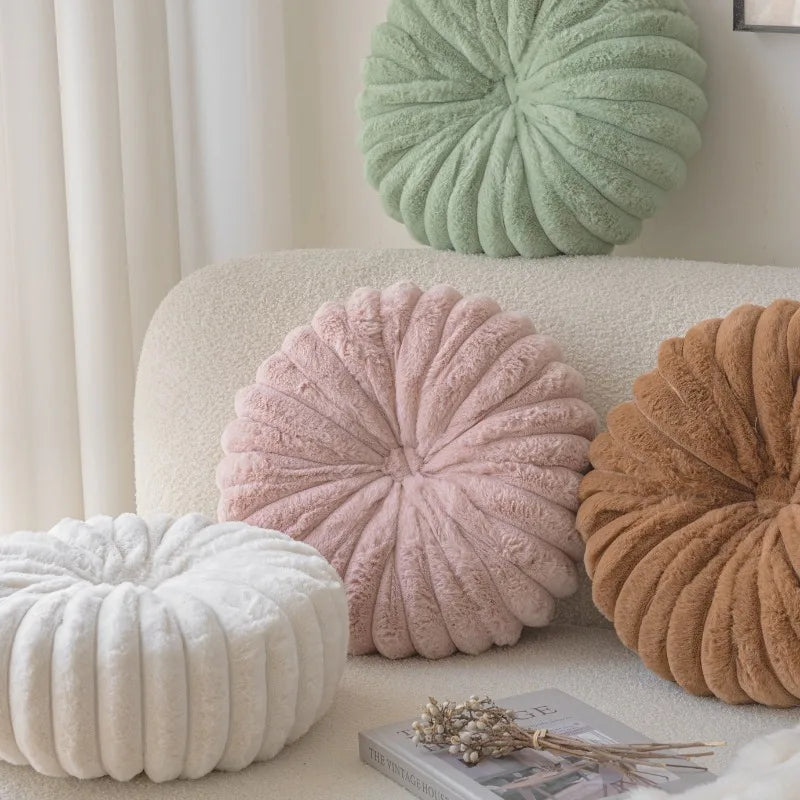 Fluffy Pastel Pumpkin Cushion