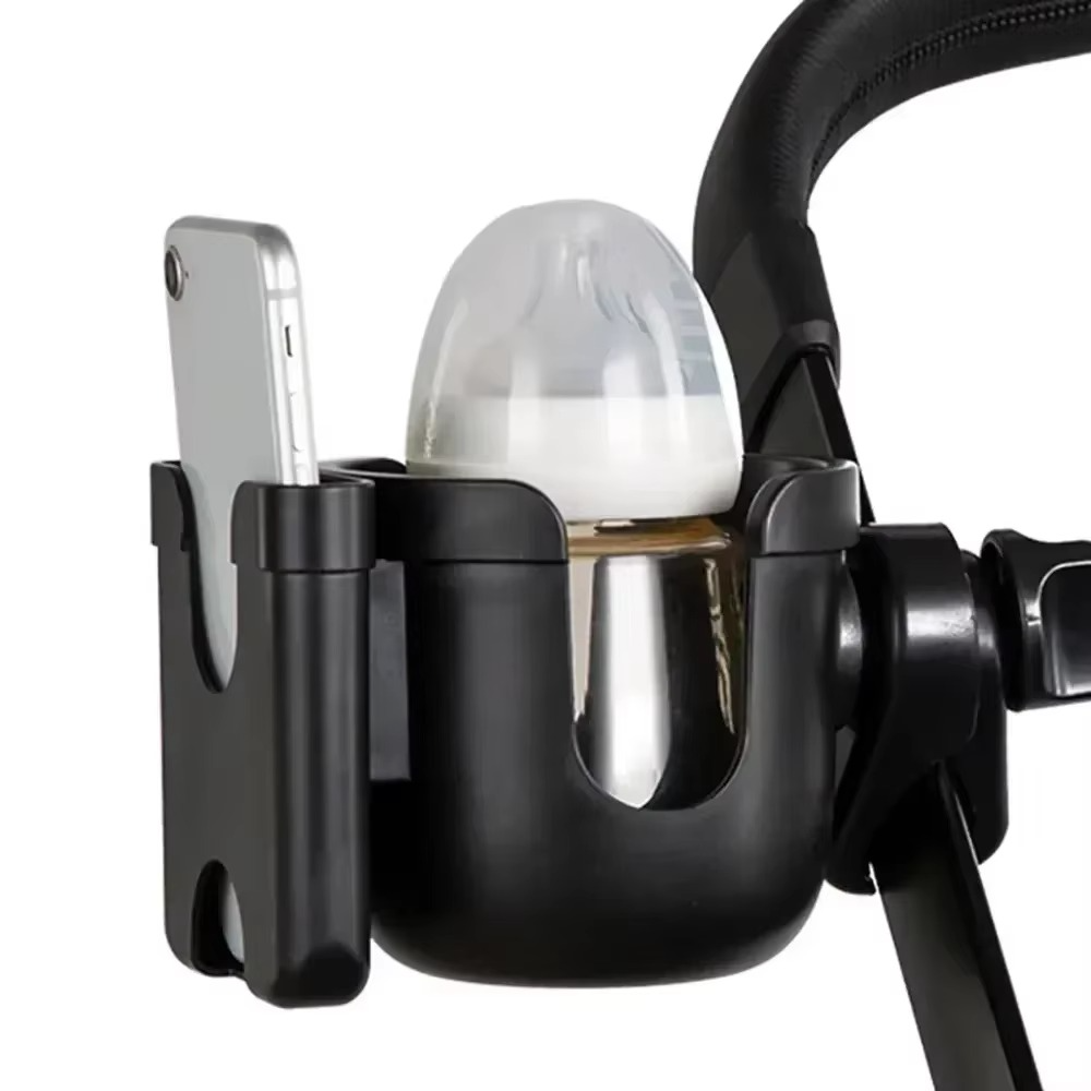 Universal Stroller Cup and Phone Holder with Secure Anti-Slip Grip