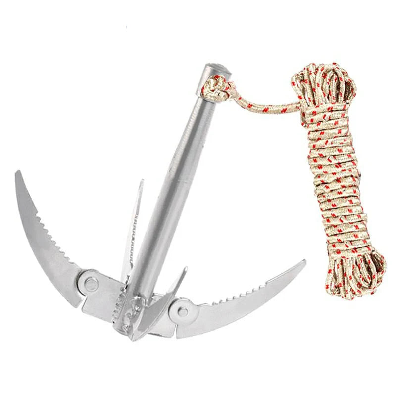 AquaGripX Folding Anchor for Boats | Robust Grip Hook with Rope | Foldable & Rustproof | For Kayak, Canoe & Fishing Accessories