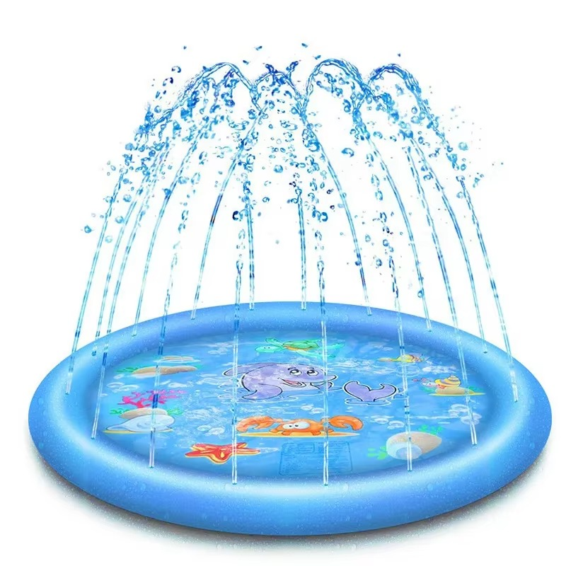 Summer Dog Splash Pad with Sprinkler – 60"/67" Outdoor Cooling Fountain Mat