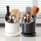 OrgaClean Cutlery Holder with Draining Function | Multi-layer Kitchen Organizer for Chopsticks, Spoons & Cutlery | Hygienic & Easy to Clean