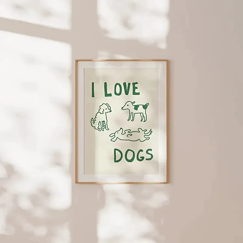 I Love Dogs Wall Art