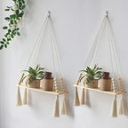Wall shelf – Wood – Hanging shelves – Boho home decoration – Room decoration