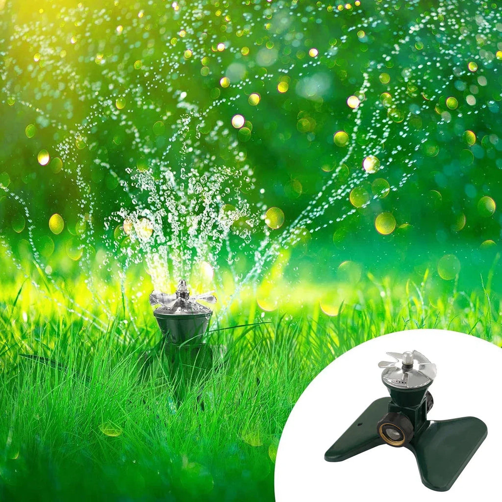 360-Degree Automatic Rotating Metal Lawn Sprinkler – Effective Garden Watering Spray Head
