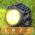Solar-Powered LED Stone Spotlight for Outdoor Landscaping