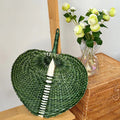 Handcrafted bamboo heart-shaped fan