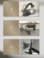 Two-Hole Bathroom Faucet with 360-Degree Swivel Spout