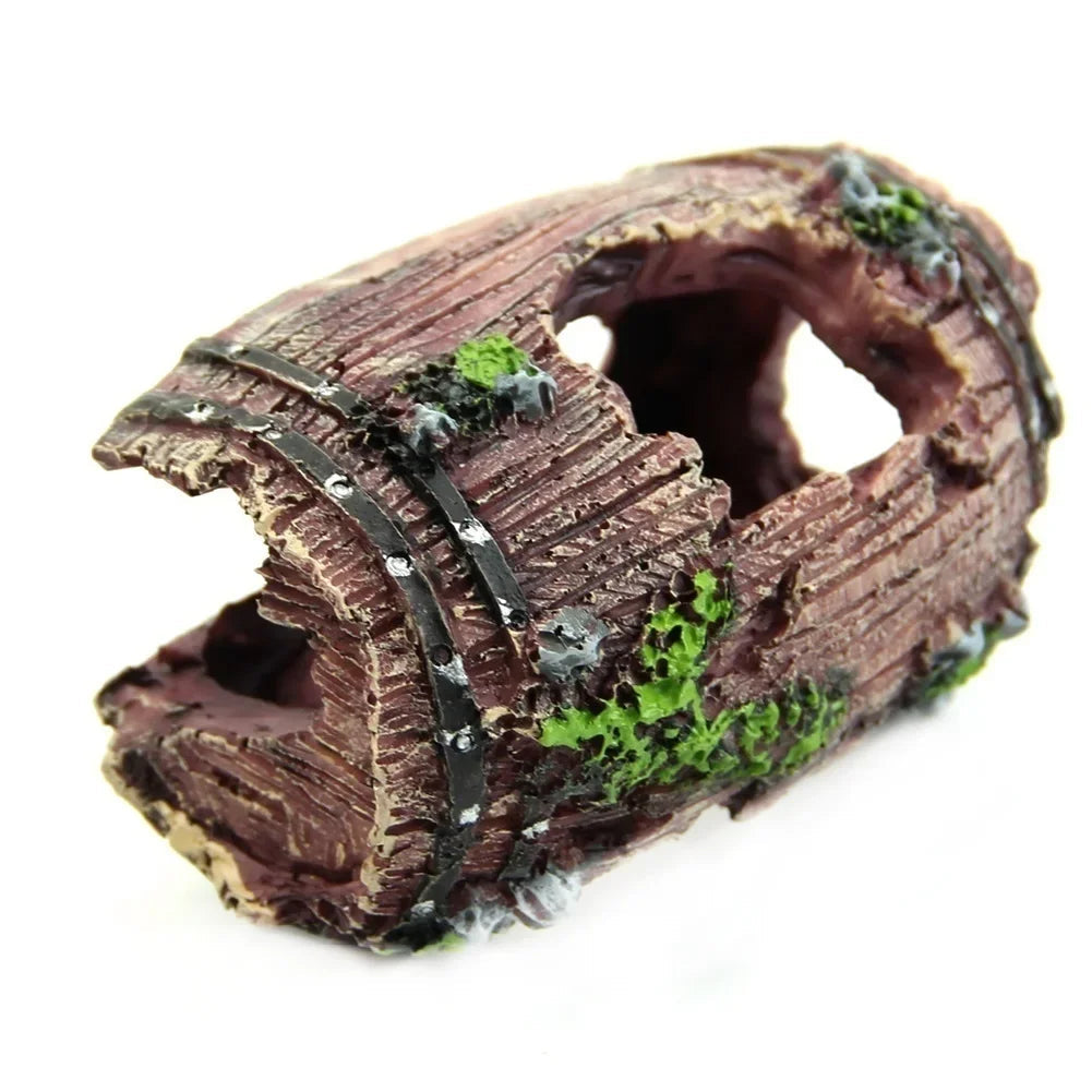 Aquavinto Aquarium Deco Barrel | Realistic & Non-Toxic | Hiding Place for Fish | 6x9cm Resin