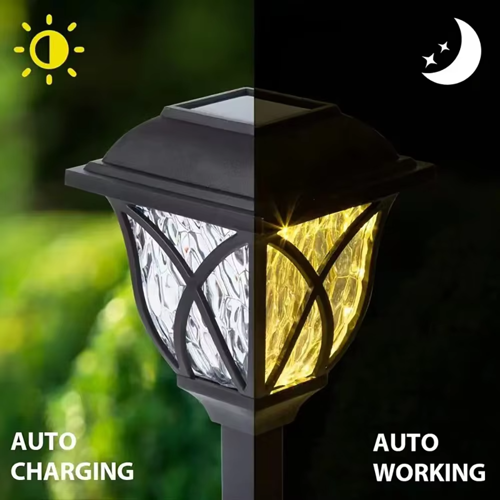2-Pack Solar-Powered LED Garden Lights for Pathway and Landscape