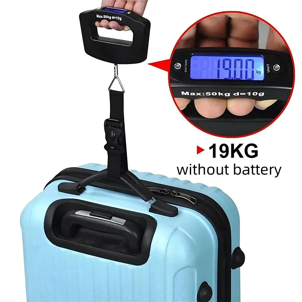 WeighLite Digital Luggage Scale | LCD Display with Backlight | Up to 50 kg | Portable & Precise | For Travel & Baggage