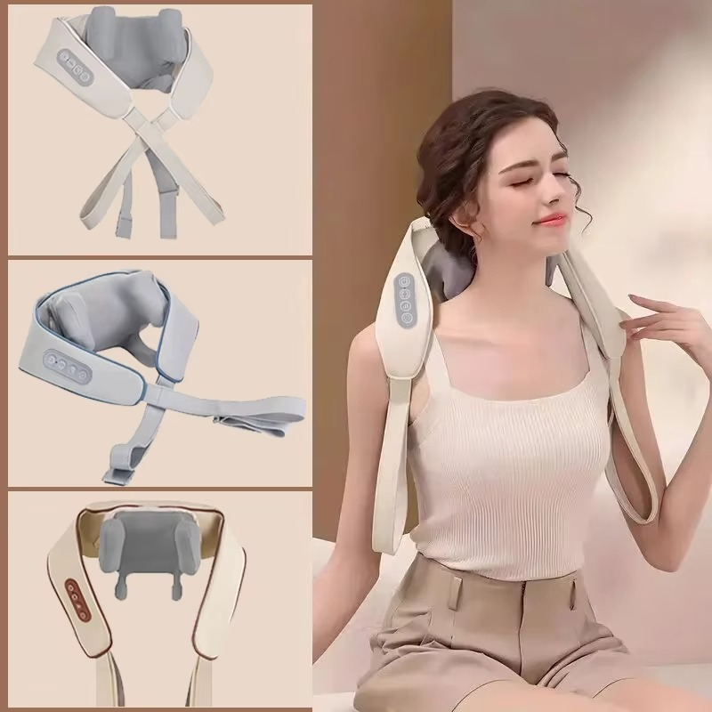 Wireless Neck and Shoulder Massager with Deep-Kneading for Back and Cervical Relief