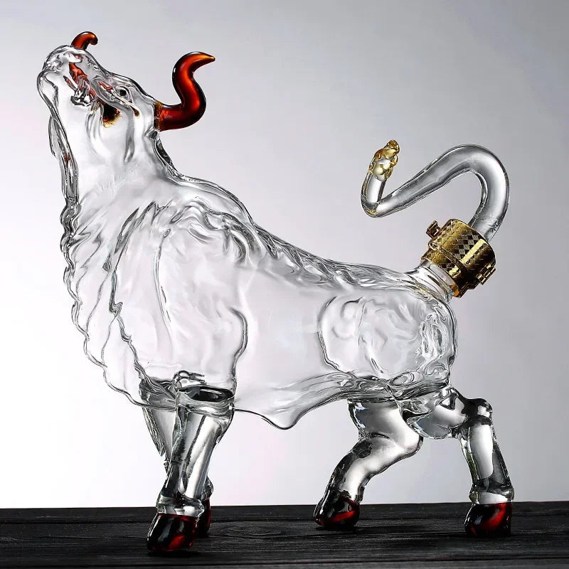 Artistic Bull Glass Decanter