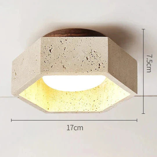 Wabi Sabi Travertine LED Ceiling Lamp