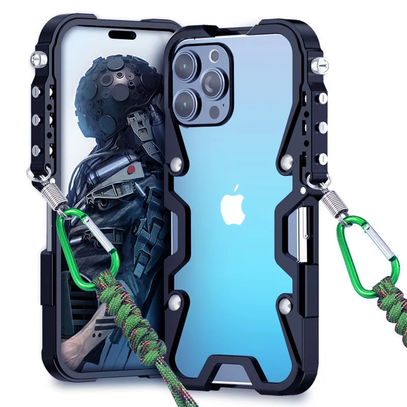 Tactical Grip Shockproof Alloy Frame iPhone Case