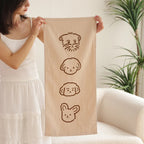 Puppy Illustration Cotton Towel – Cute & Soft Face Towel