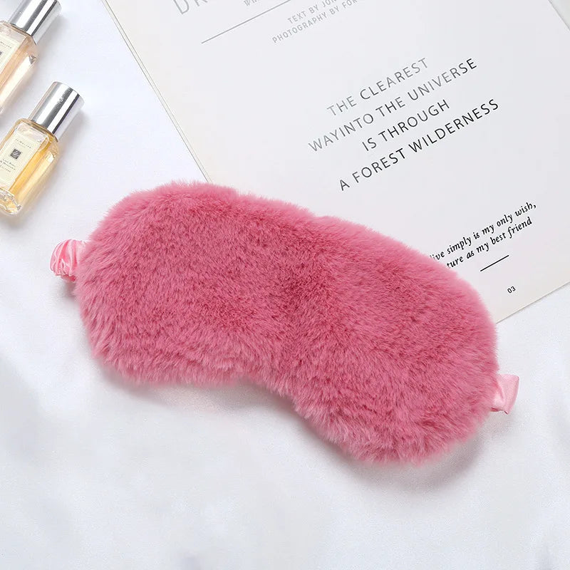Plush Sleep Mask with Adjustable Strap
