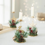 Candle Holder LumiNoel | Golden Christmas Candle Holder Made of Iron | Snowflake, Star, Tree & Reindeer | Table Decoration for Christmas & New Year
