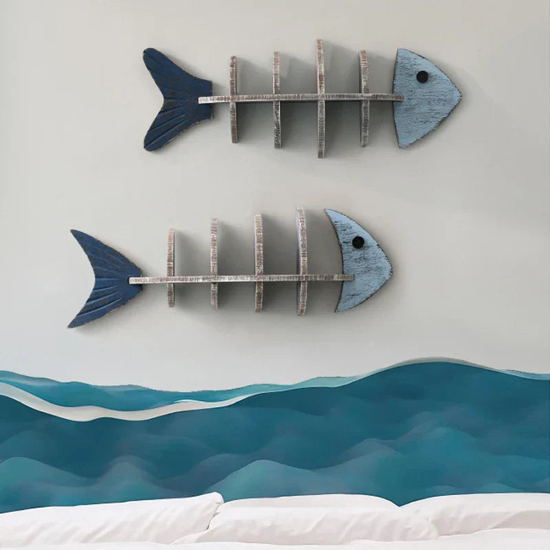 Nordic Fish Wooden Shelf