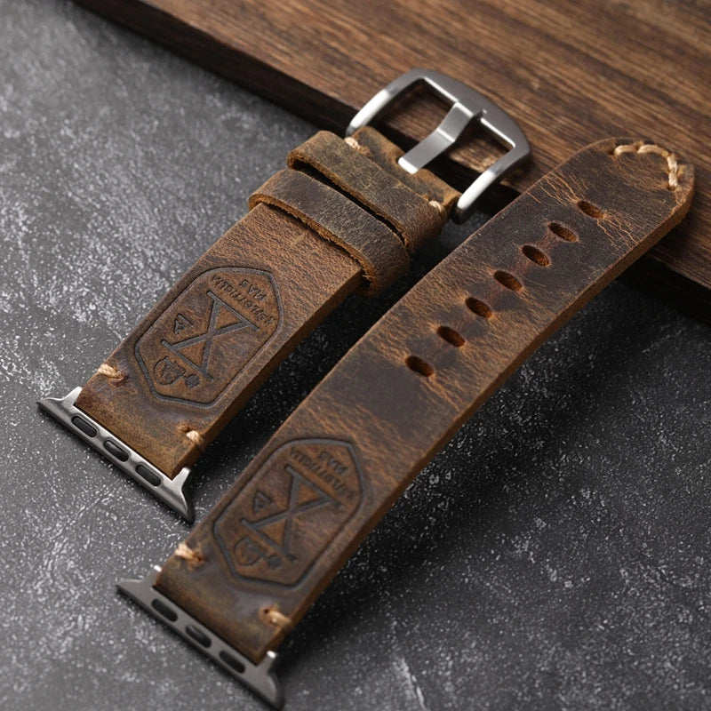 Handcrafted genuine leather cowhide Apple Watch band