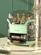 Luxury Transparent Makeup Organizer with Sliding Doors and Drawers