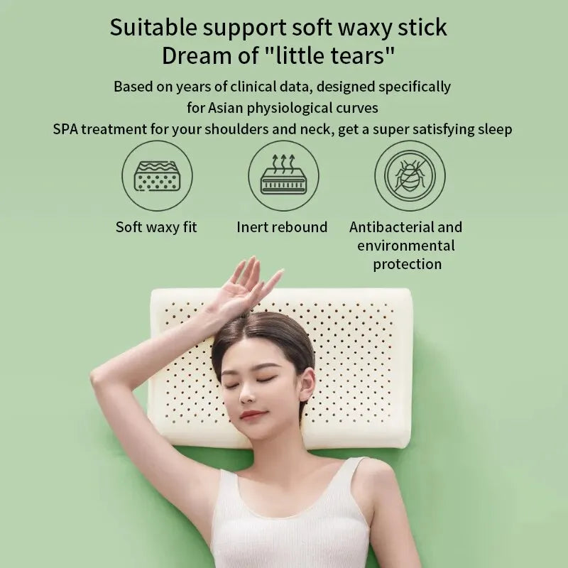 Hypoallergenic natural latex breathable ergonomic pillow