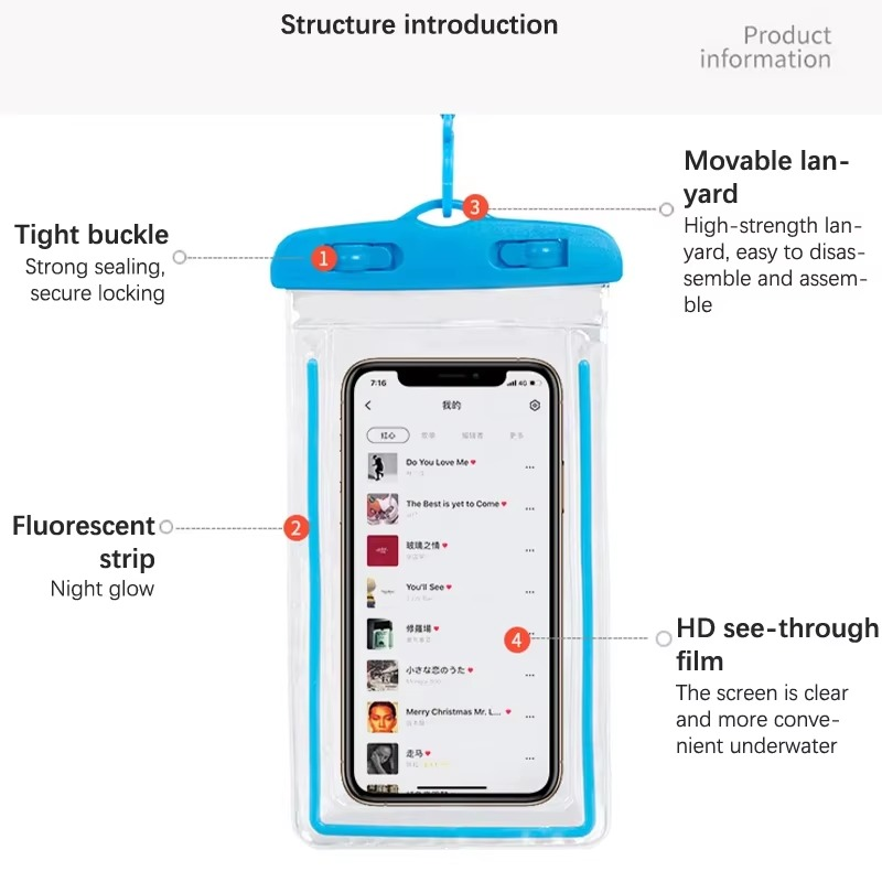 Outdoor Waterproof Phone Pouch and Dry Bag Case for Swimming and Beach