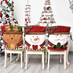 Christmas chair cover MerrySeat | Santa, Snowman & Reindeer Design | Fabric chair cover | Reusable decoration for Christmas
