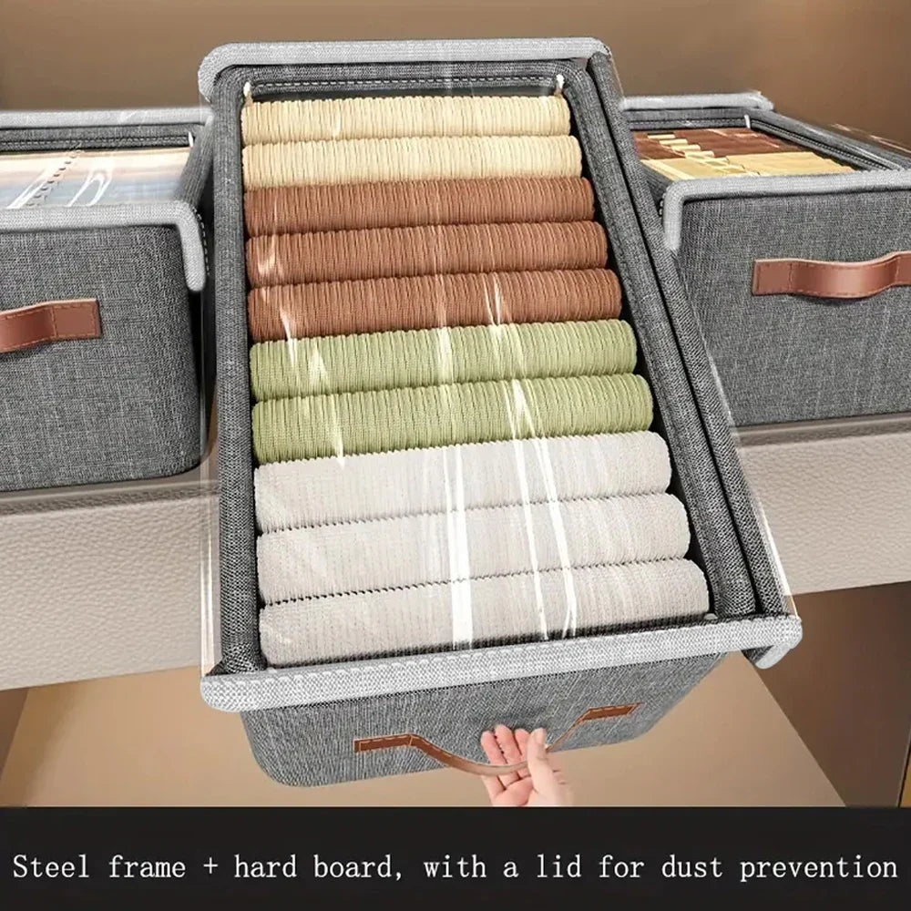Storage box with lid | Stackable | With handle | 47x28x20 cm
